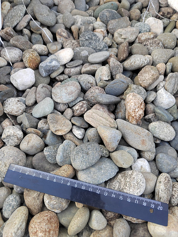 Kamenclub.ru: Галька речная окат (пестрая) фр. 20-40 мм. купить  в Новосибирске галька речная пестрая, серая, серые оттенки галька речная окатанная округлая 5000 руб/т   фото КАМЕНЬ КЛУБ