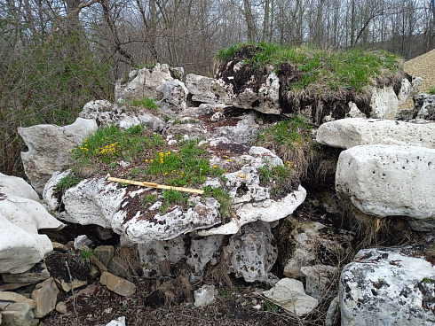 Kamenclub.ru: Выветренный известняк со мхом фр. 100-500 мм.  купить в Новосибирске известняк серый белый зеленый валун известняковый крупный 10000 руб/т   фото КАМЕНЬ КЛУБ