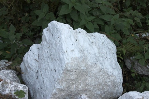 Kamenclub.ru: Мраморизированный известняк фр. 100-500 мм.  купить в Новосибирске известняк серый белый темно-серый сероватый валун природного образования окатанный 10500 руб/т   фото КАМЕНЬ КЛУБ