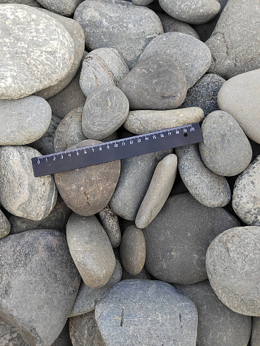 Kamenclub.ru: Галька речная плоская (ассорти) фр. 70-150 мм. купить  в Новосибирске галька галечник серый белый темно-серый синий светло-серый плоская природная галька  9000 руб/т   фото КАМЕНЬ КЛУБ