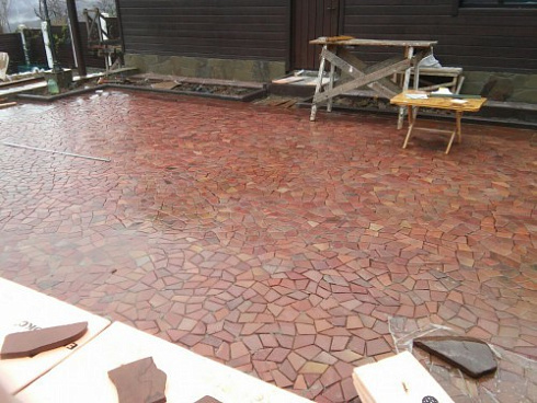 Kamenclub.ru: Песчаник брусчатка (Готика) art PSK-L-01  купить в Новосибирске    2600 руб/кв.м    фото КАМЕНЬ КЛУБ